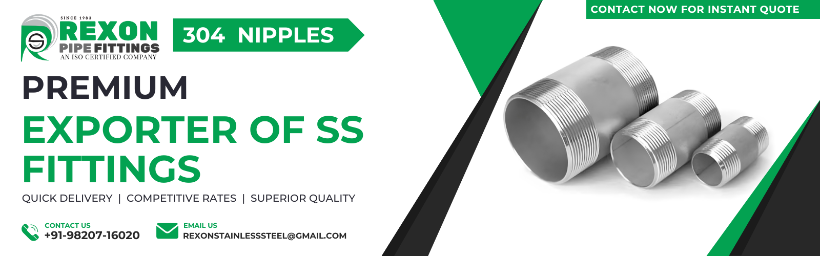 AISI 304 Stainless Steel ButtWelded Nipple Pipe Fitting