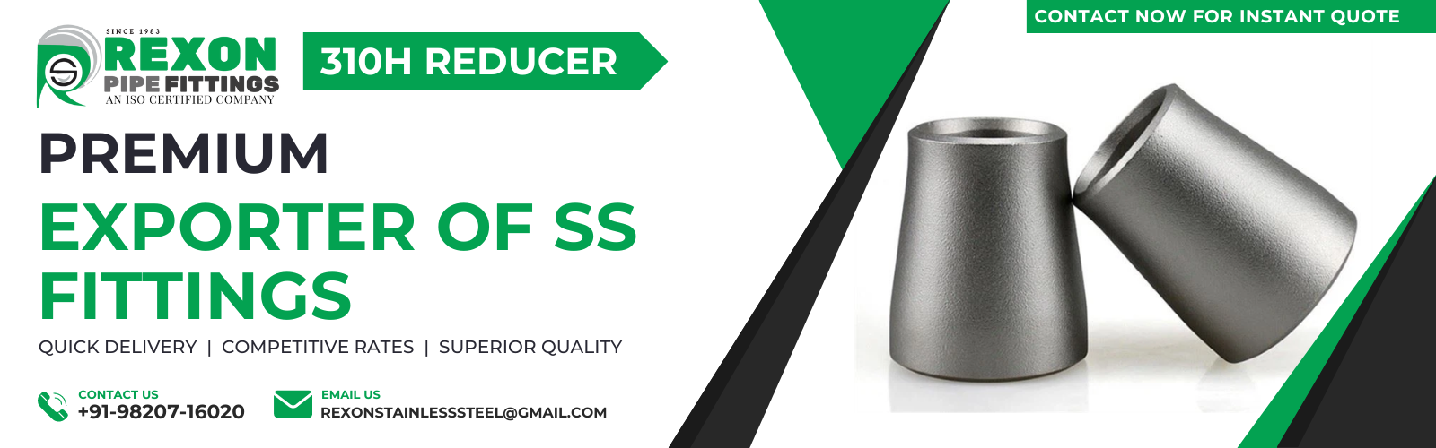 AISI 310H Stainless Steel ButtWelded Reducer Pipe Fitting