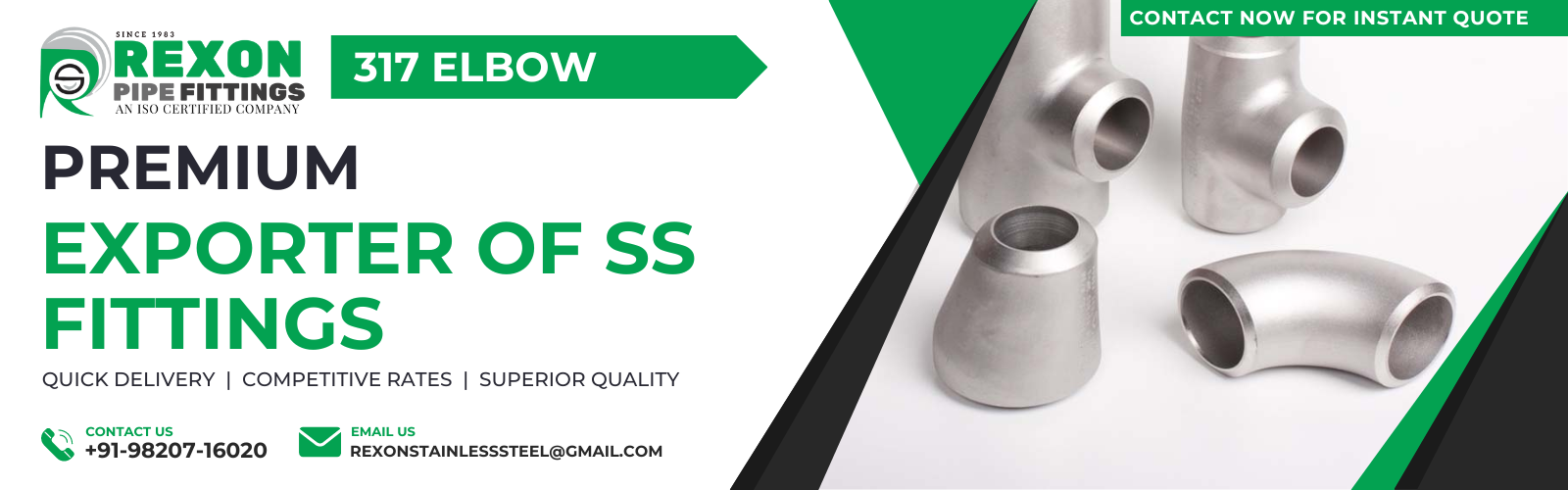 AISI 317/317L Stainless Steel ButtWelded Elbow Pipe Fitting Manufacturer