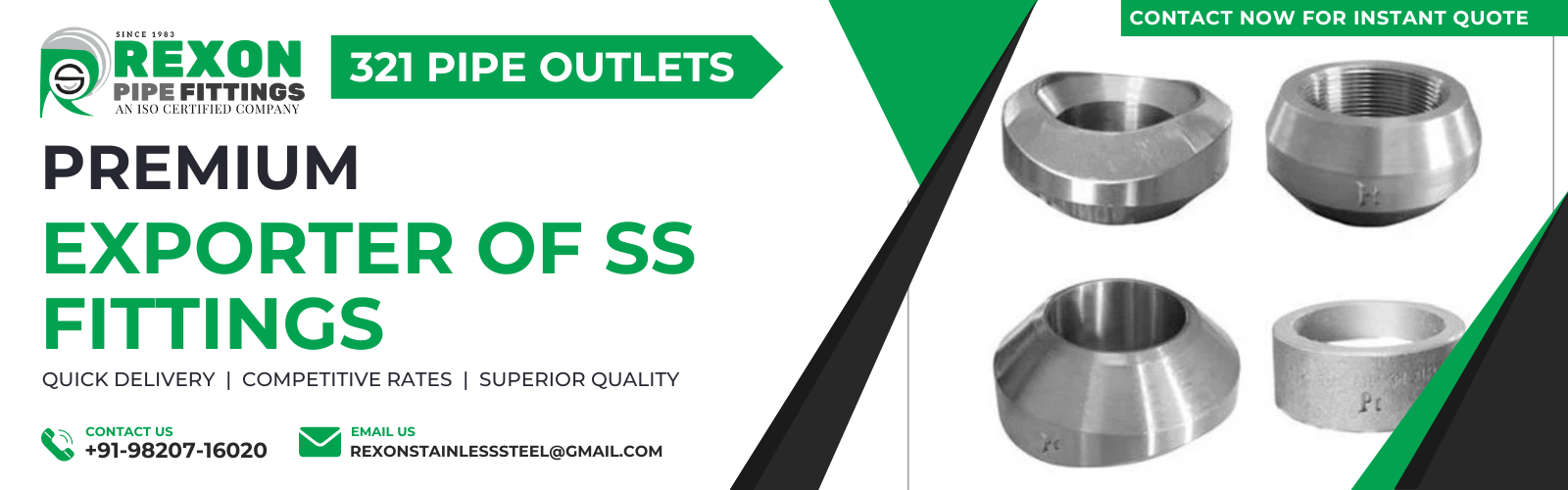 AISI 321 Stainless Steel ButtWelded Outlets Pipe Fitting